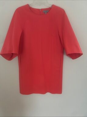 COS Coral Shift Dress US 8 EU 38 Flared Sleeve Cotton Blend